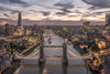 London Tower Bridge Aerial Print Taken During Twilight Print