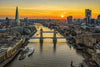 London Tower Bridge Aerial Print Taken During Sunset